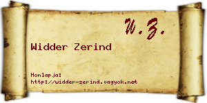 Widder Zerind névjegykártya